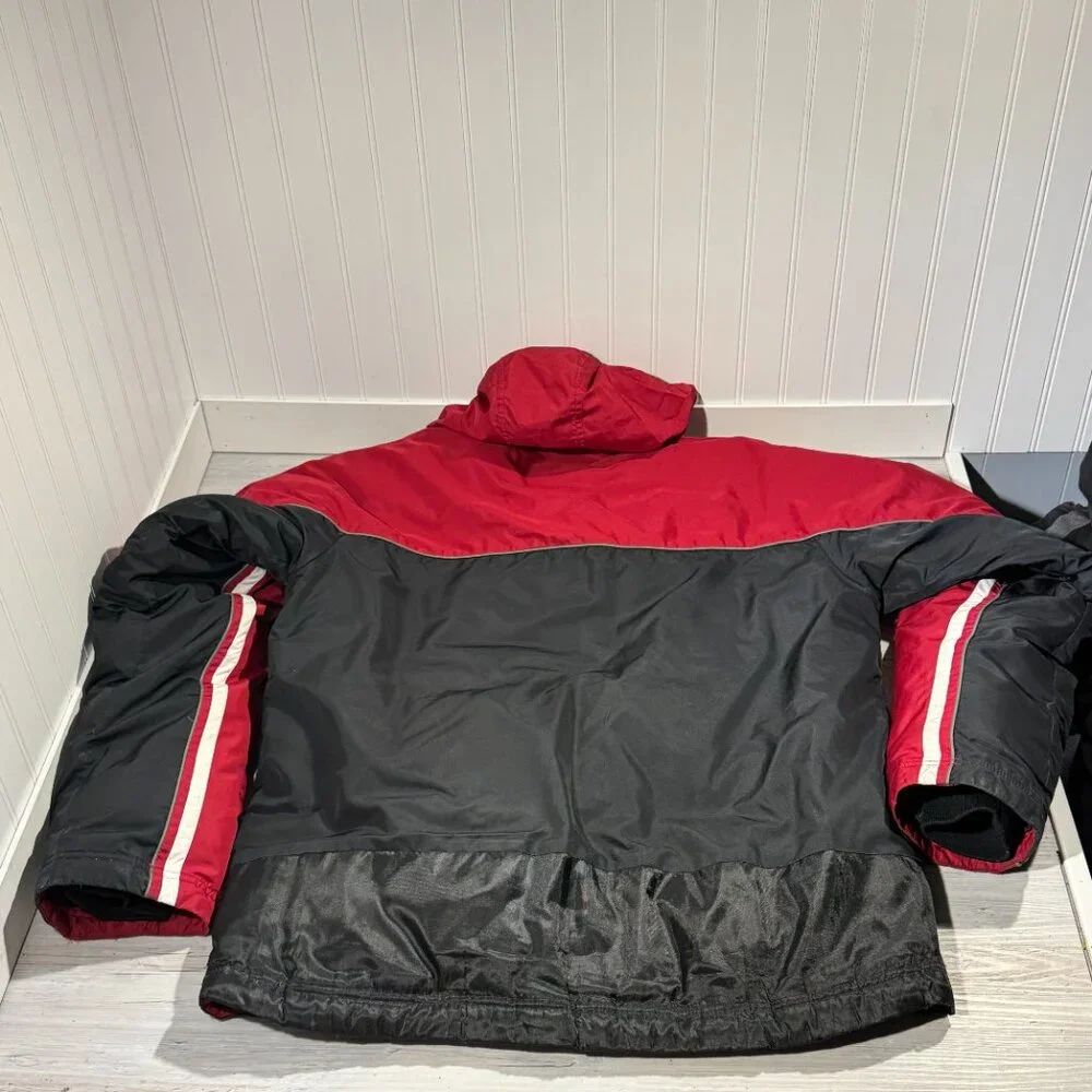 Eddie Bauer Premium Goose Down Insulated Jacket w Hood Men's Sz LT Skiing Hiking